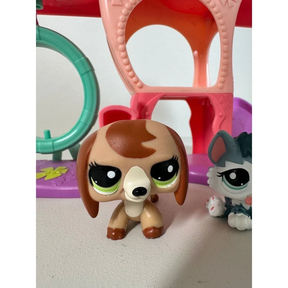 Littlest Pet Shop LPS Playful Puppy House Dachshund 2035 Husky 2036 Complete Set